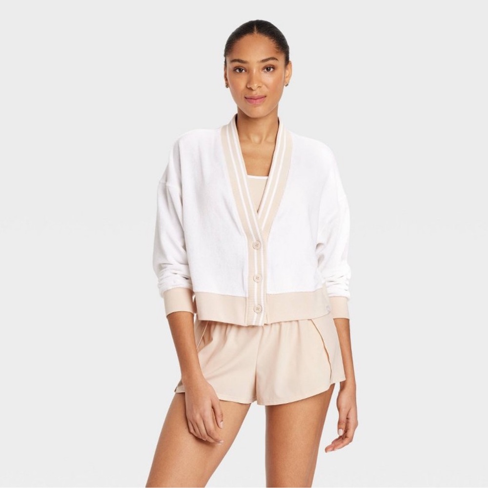 Women’s Towel Terry Cardigan JoyLab White
